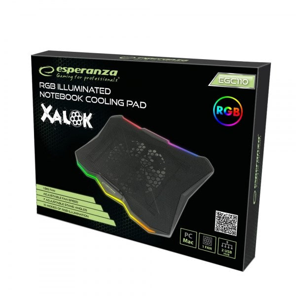 Esperanza EGC110 laptop cooling pad 43.2 cm (17") 800 RPM Black