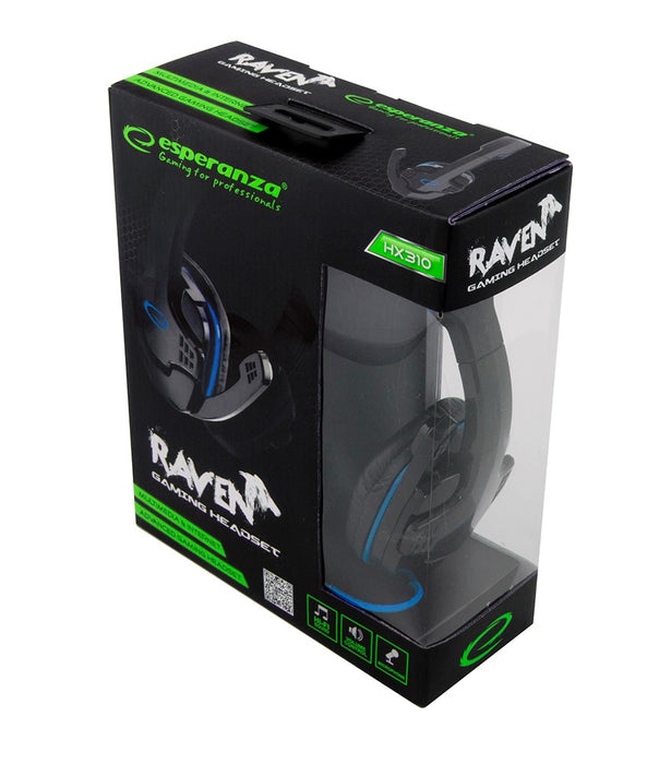 Esperanza Headphones+microphone RAVEN Blue