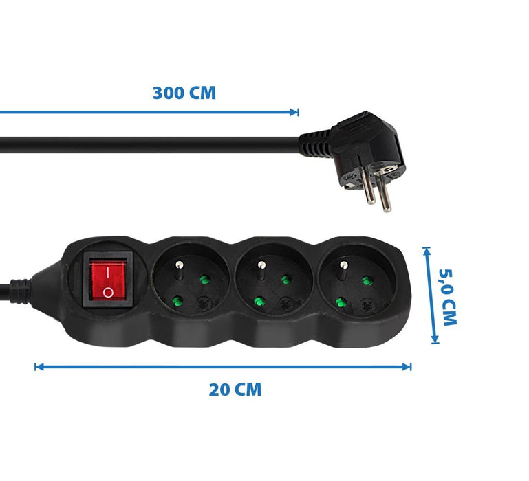 Esperanza ELK211K power extension 3 m 3 AC outlet(s) Indoor Black