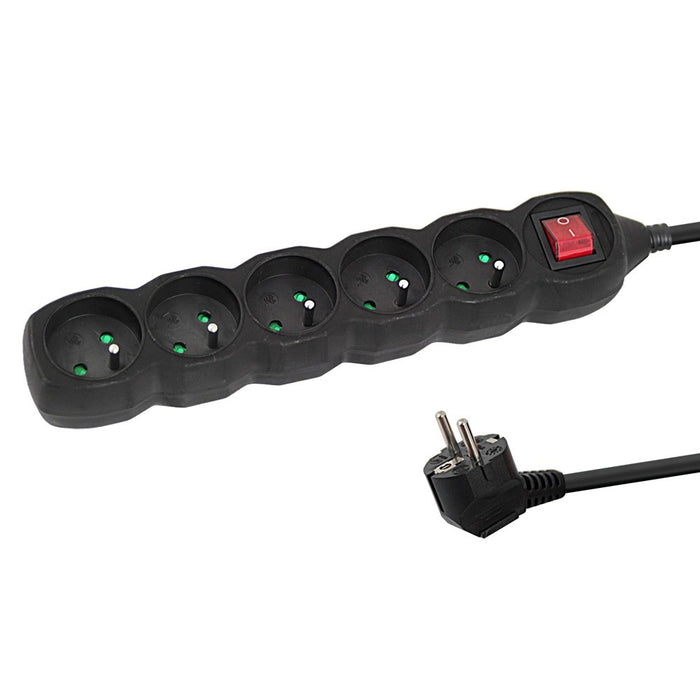 Esperanza ELK216K power extension 5 m 5 AC outlet(s) Indoor Black
