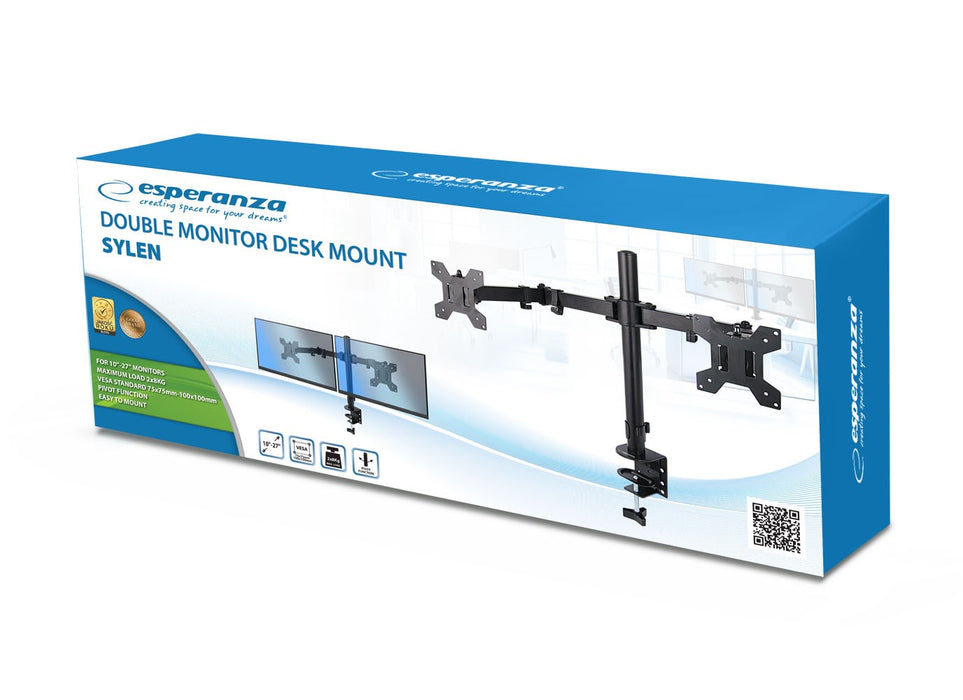 Esperanza ERW018 Desk mount for two monitors 10-27'' up to 8kg
