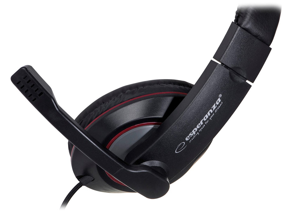 Esperanza EH118 headphones/headset Wired Head-band Calls/Music Black, Red