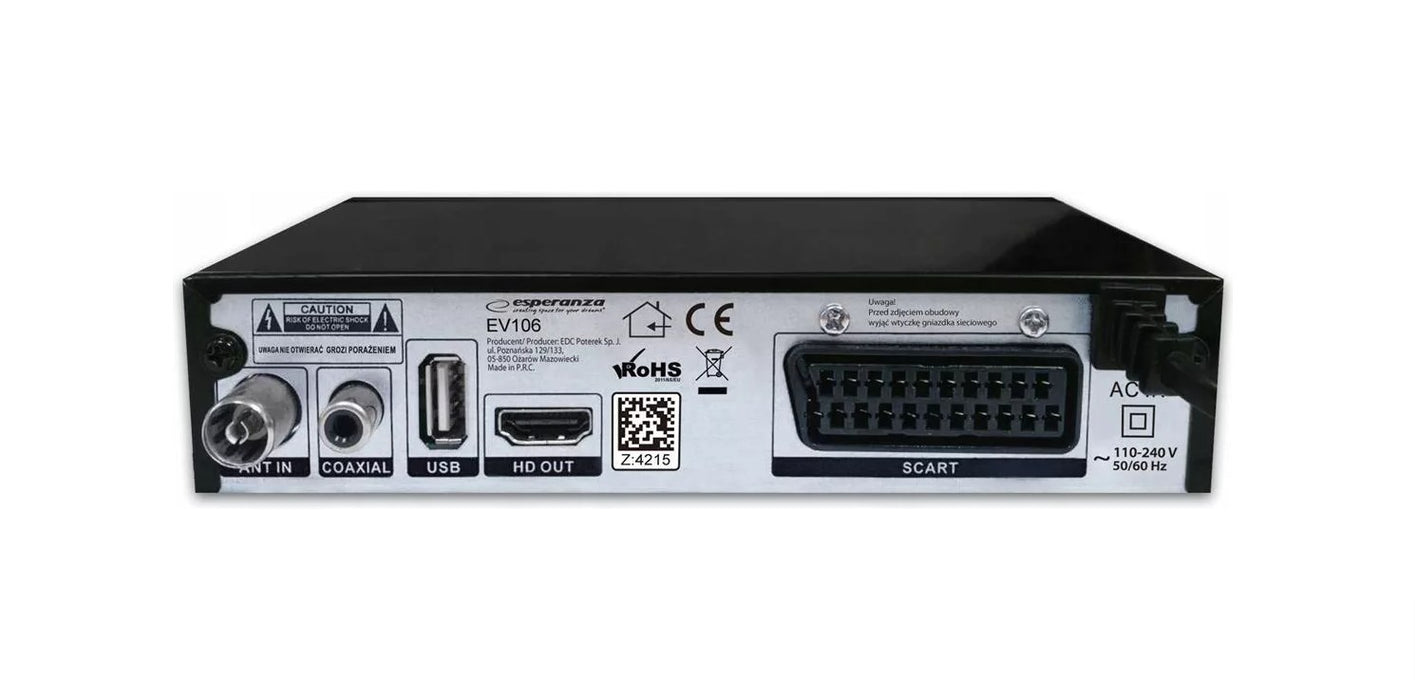 Esperanza EV106R TV set-top box Cable Black