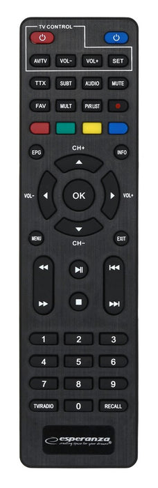 Esperanza EV106P Digital DVB-T2 H.265/HEVC tuner, Black
