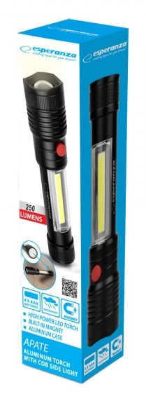 Esperanza Apate Black Hand flashlight LED