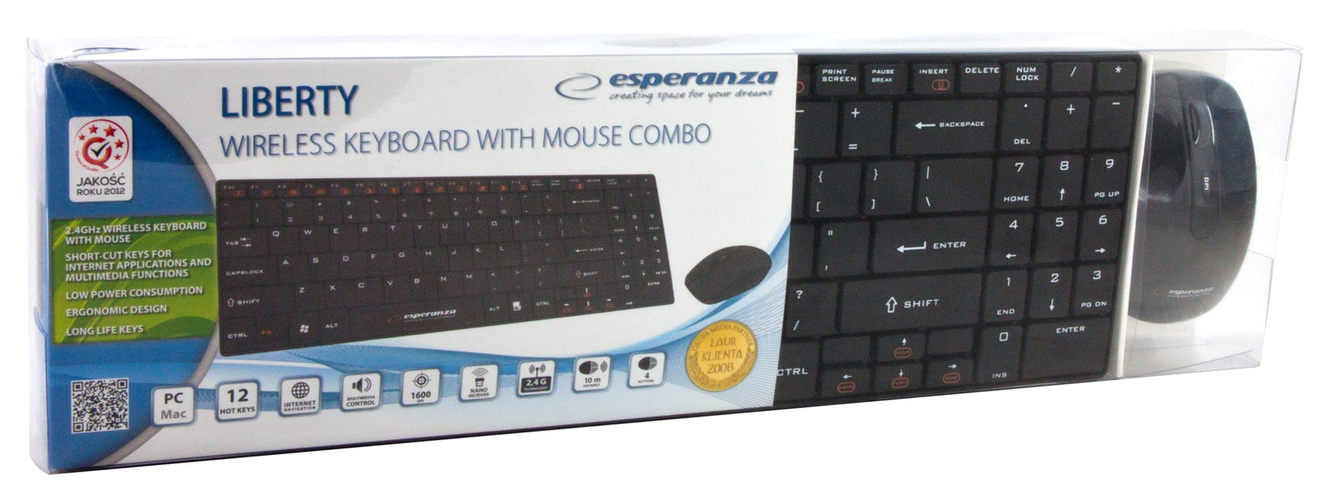 Esperanza EK122K keyboard RF Wireless QWERTY Black
