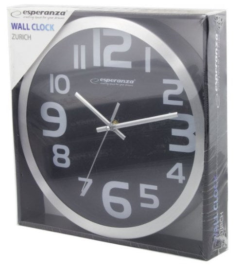 Esperanza EHC013K Wall Clock - Zurich - Black Quartz clock Oval Black, White