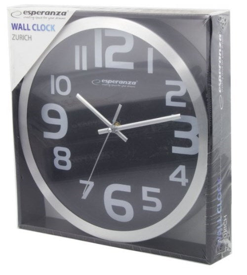 Esperanza EHC013K Wall Clock - Zurich - Black Quartz clock Oval Black, White