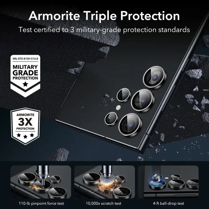ESR Armorite Galaxy S24 Ultra lens protection glass (black) - For smartphones<<<Tempered glass and screen