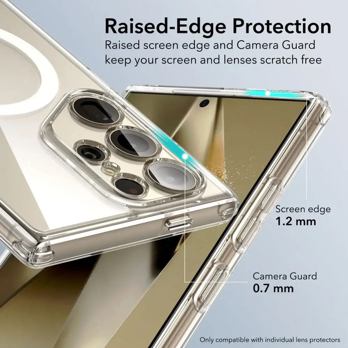 ESR Classic Hybrid Halolock Case with MagSafe for Samsung Galaxy S24 Ultra - Clear - Cell phone cases