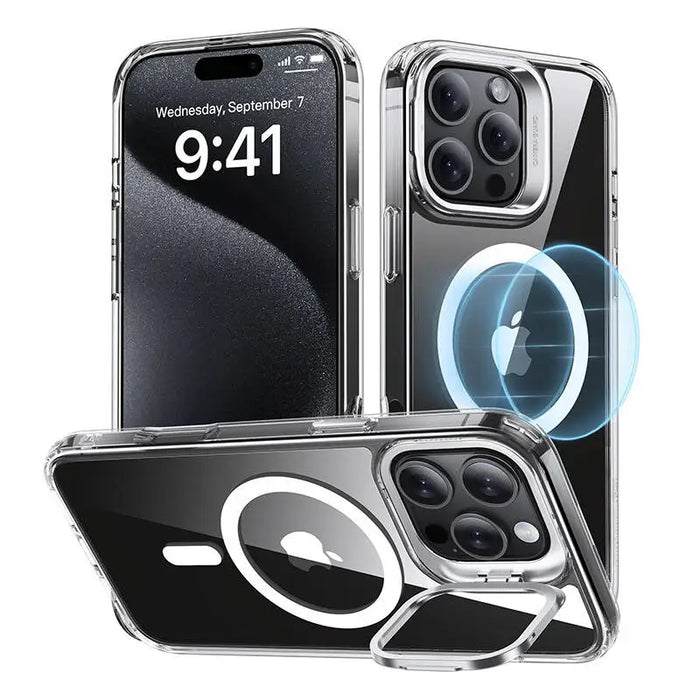 ESR Classic Hybrid (HaloLock) case with stand for iPhone 16 Pro Max (transparent) - Protective cases