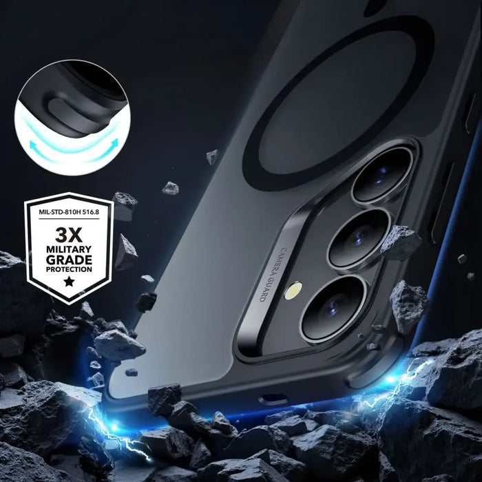 ESR Classic Hybrid Halolock MagSafe Case for Samsung Galaxy S25+ - Translucent Black - Cell phone cases