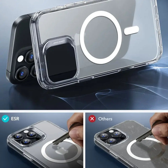 ESR Classic Hybrid Halolock MagSafe Case + Tempered Glass for iPhone 16 Pro - Semi-Transparent - Cell phone cases
