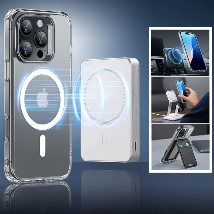 ESR Classic Hybrid Halolock MagSafe Case + Tempered Glass for iPhone 16 Pro - Semi-Transparent - Cell phone cases