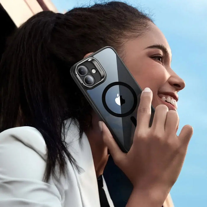 ESR Classic Hybrid Kickstand Halolock MagSafe iPhone 16 Plus + Tempered Glass Screen Protector - Black - Cell phone