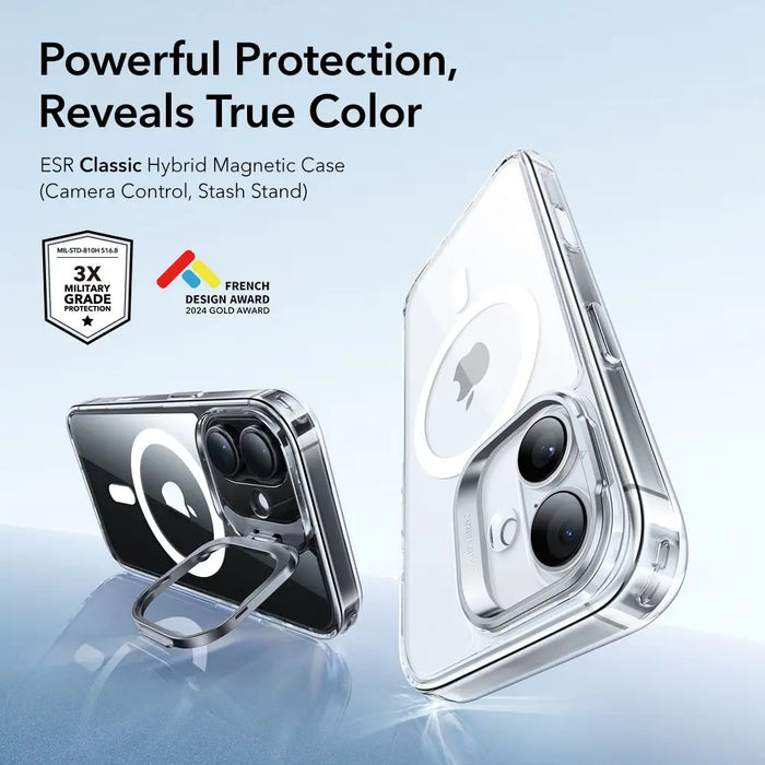 ESR Classic Hybrid Kickstand MagSafe Case for iPhone 17 - Clear - Cell phone cases and covers<<<HurtelXML