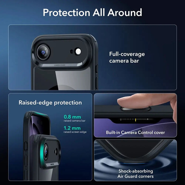 ESR Classic Hybrid MagSafe + Tempered Glass Set for iPhone 17 Air - Clear Black - Cell phone tempered glass<<<HurtelXML