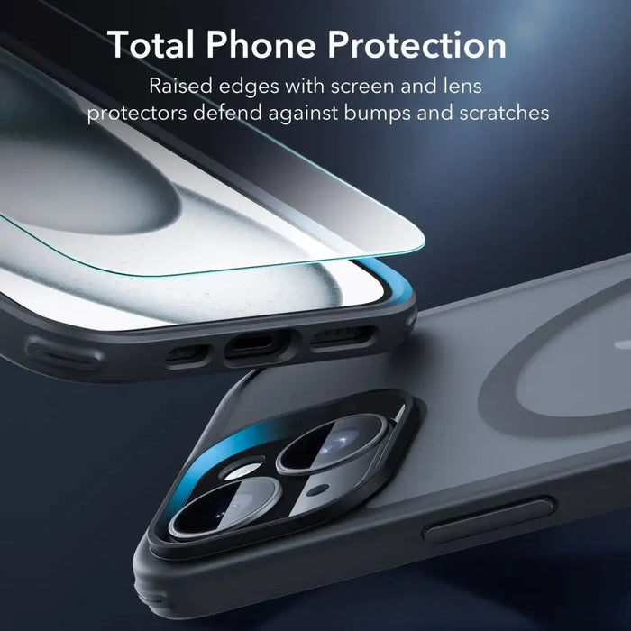 ESR Classic Pro Set Halolock MagSafe Case + Glass for Display and Camera for iPhone 15 - Black - Cell phone cases