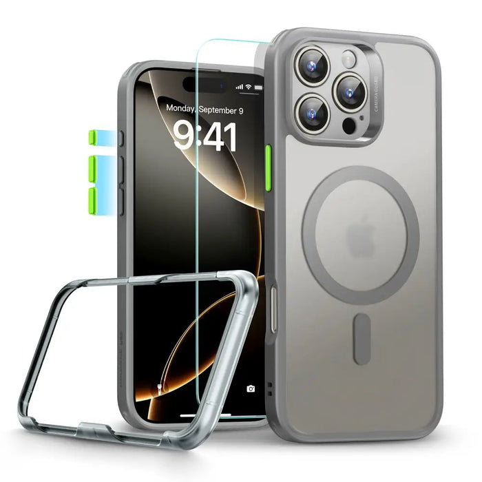 ESR Classic Pro Set Halolock MagSafe iPhone 16 Pro Case - Gray - Cell phone cases and covers<<<HurtelXML