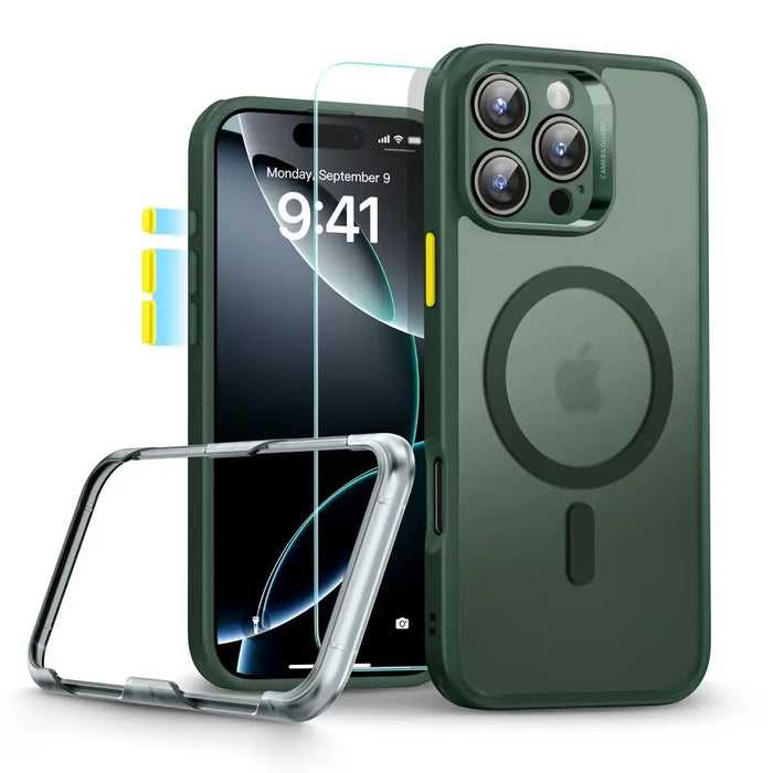 ESR Classic Pro Set Halolock MagSafe iPhone 16 Pro Case - Green - Cell phone cases and covers<<<HurtelXML