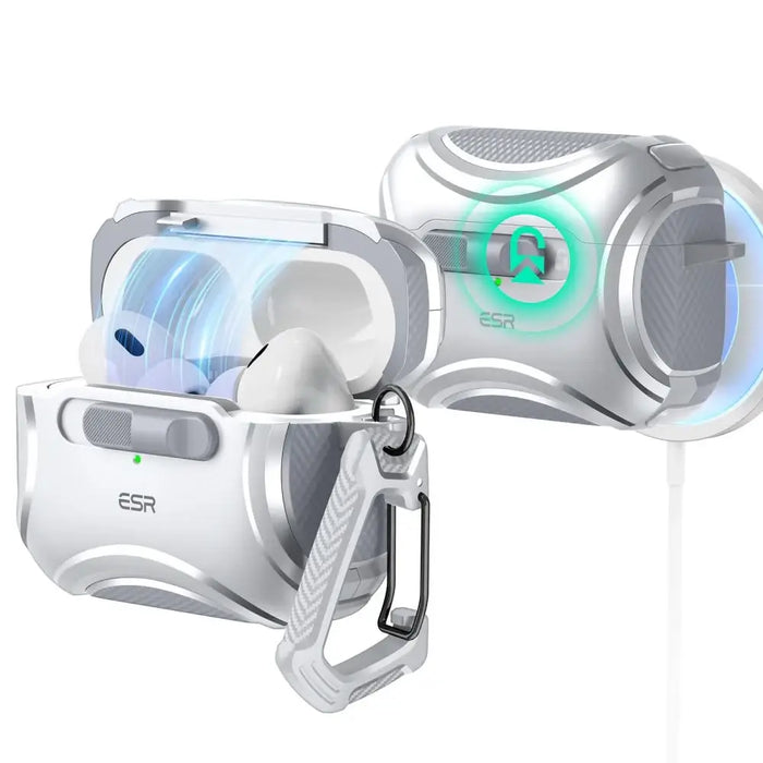 ESR Cyber Flicklock Halolock MagSafe Case for Airpods Pro 1/2 - Silver - Cell phone cases and covers<<<HurtelXML