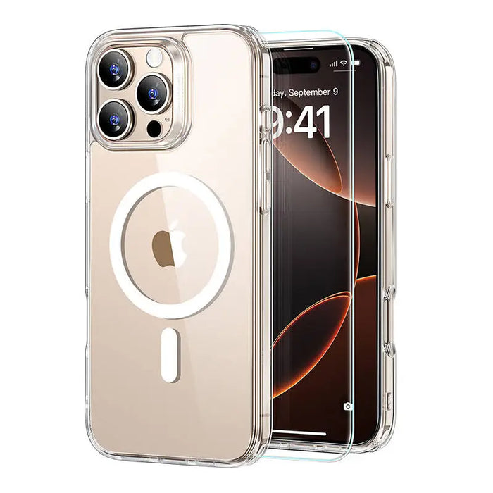 ESR Hybrid Case (HaloLock) for iPhone 16 Pro with screen protection kit (clear) - Protective cases