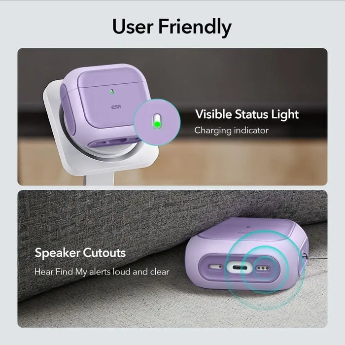 ESR Orbit Halolock MagSafe case for Apple AirPods 4 - purple - Cell phone cases and covers<<<HurtelXML