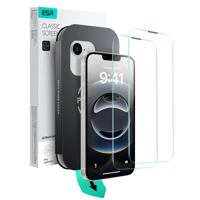 ESR UltraFit Tempered Glass 2-pack case for iPhone 13 / 13 Pro / 14 / 16e - Cell phone cases and covers<<<HurtelXML