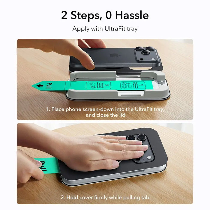 ESR UltraFit Tempered Glass 2-pack for iPhone 17 Pro - transparent - Cell phone tempered glass<<<HurtelXML