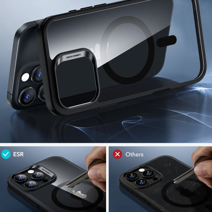 ESR Classic Hybrid Halolock MagSafe Case + Tempered Glass for iPhone 16 Pro Max - Clear with Black Frame