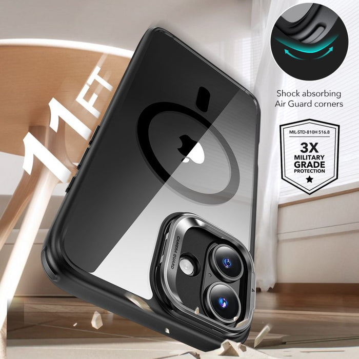 ESR Classic Hybrid Kickstand Halolock MagSafe iPhone 16 Plus + Tempered Glass Screen Protector - Black