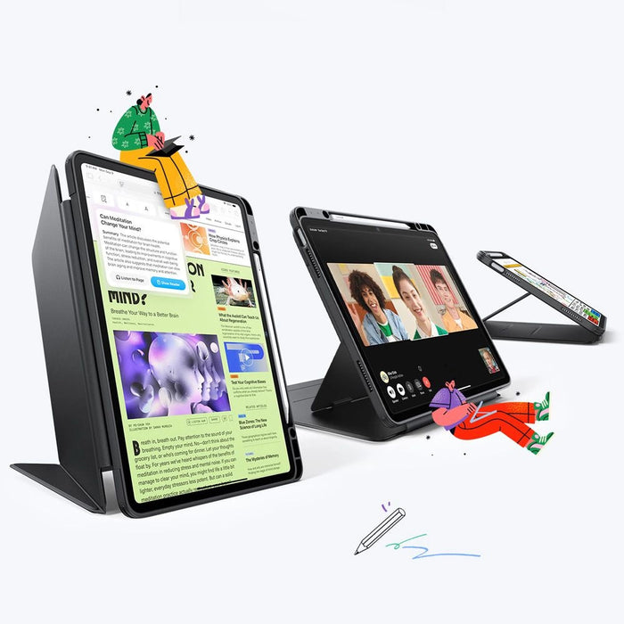 ESR Flip Hybrid Case for iPad Air 13&quot; 1 / 2 (gen.) 2024-2025 - Black