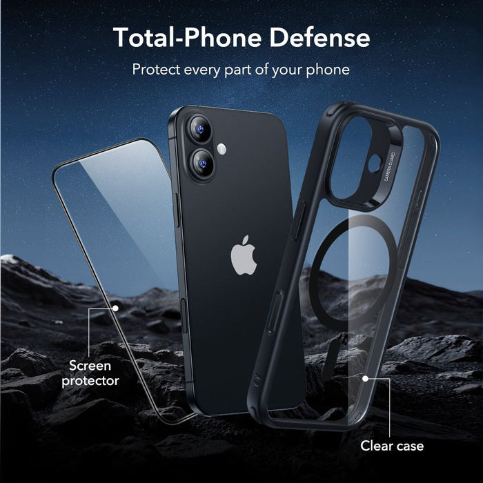 ESR Classic Hybrid MagSafe + Tempered Glass Set for iPhone 17 - Clear Black