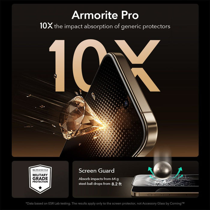 ESR UltraFit Armorite Pro Tempered Glass for iPhone 17 Pro Max - Clear