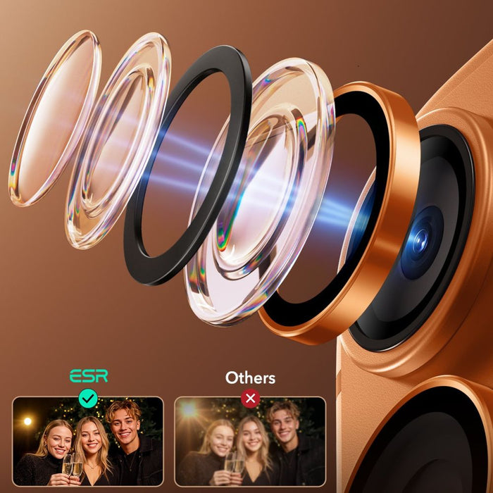 ESR Armorite Camera Lens Glass for iPhone 17 Pro / Max / 15 Pro / Max / 16 Pro / Max / 17 Pro / Max - Orange