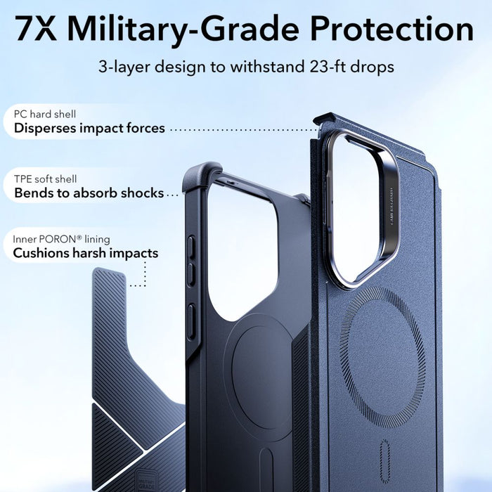 ESR Cyber Tough Kickstand MagSafe Case for Samsung Galaxy S26 Ultra - Navy Blue