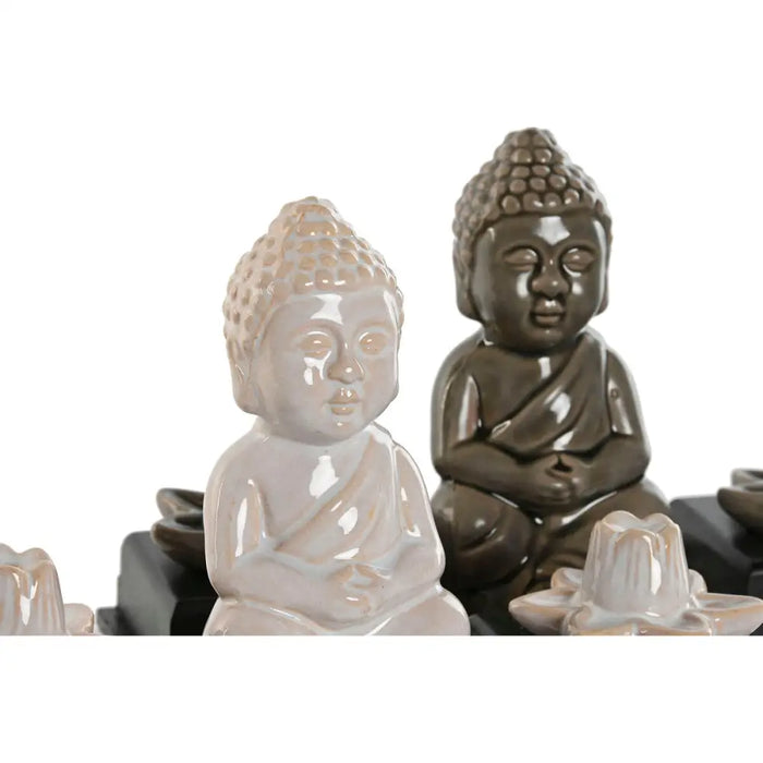 Essential oil burner Home ESPRIT Ceramic MDF Wood Buddha 24 x 8 x 14 cm (2 Units) - Почистване Прахосмукачки И