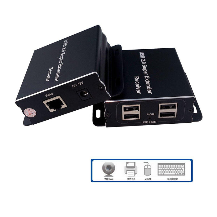 USB Extender (amplifier) ESTILLO ASKHU04-USB 1x4, amplifies USB signal up to 100 m via UTP cable CAT5e/6