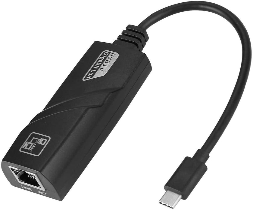 Network adapter Estillo 10/100/1000 Mbps, USB-C 3.1 to RJ45, Black