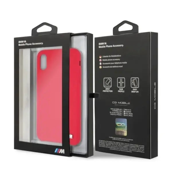 Etui hardcase BMW BMHCPXMSILRE iPhone X /Xs czerwony/red Silicone M Collection - Cell phone cases and covers<<<HurtelXML