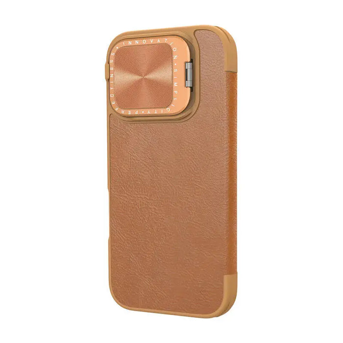 Etui Nillkin Qin Prop Leather iPhone 16 (brązowy) - Protective cases for smartphones<<<Cases<<<GSM