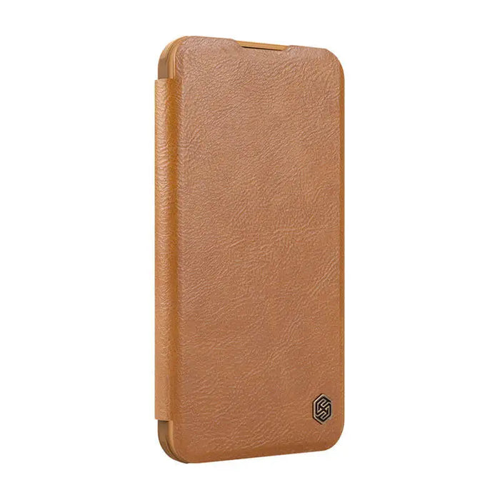 Etui Nillkin Qin Prop Leather iPhone 16 (brązowy) - Protective cases for smartphones<<<Cases<<<GSM