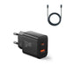 EU Joyroom JR-TCF05 20W USB-A USB-C charger + USB-C cable - black - Lightning
