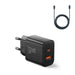 EU Joyroom JR-TCF05 20W USB-A USB-C charger + USB-C cable - black - Lightning