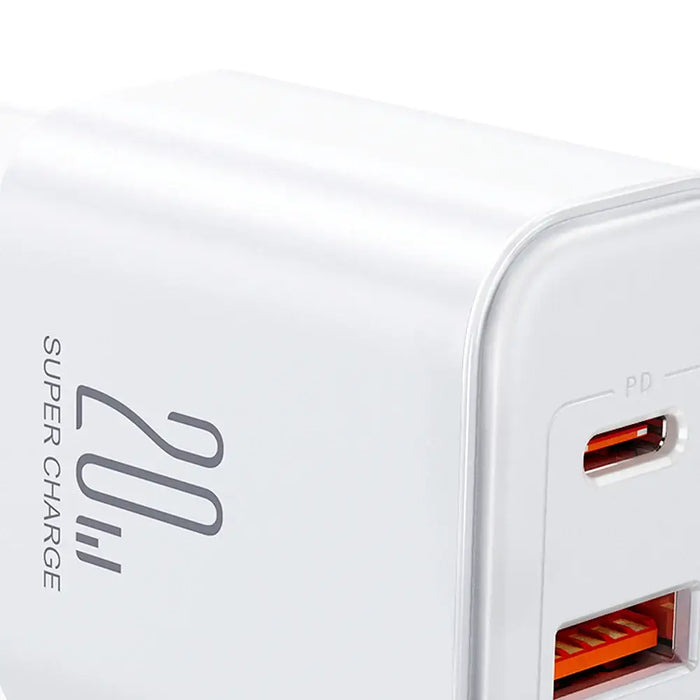 EU Joyroom JR-TCF05 20W USB-A USB-C charger + USB-C cable - white - Cell phone USB charger<<<HurtelXML
