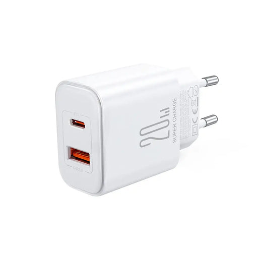 EU Joyroom JR-TCF05 20W USB-A USB-C charger + USB-C cable - white - Cell phone USB charger<<<HurtelXML