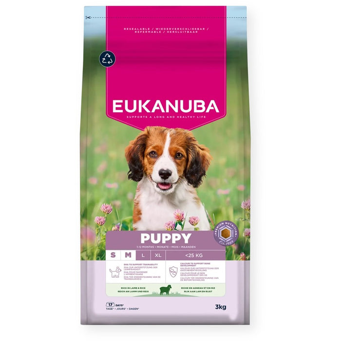 EUKANUBA Puppy Small/Medium Lamb & Rice - dry dog food - 3kg