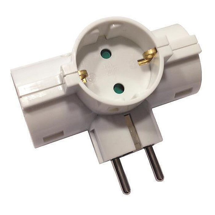ADAPTER 3 SOCKETS WITH CHILD PROTECTION WHITE EUROLAMP