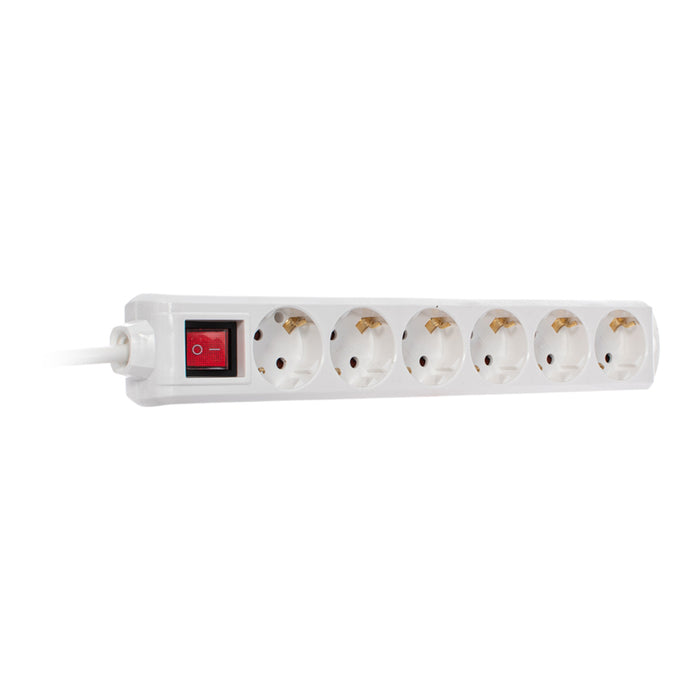 SWITCH 6 GND 1.5M WITH CONNECTOR AND SWITCH WHITE EUROLAMP