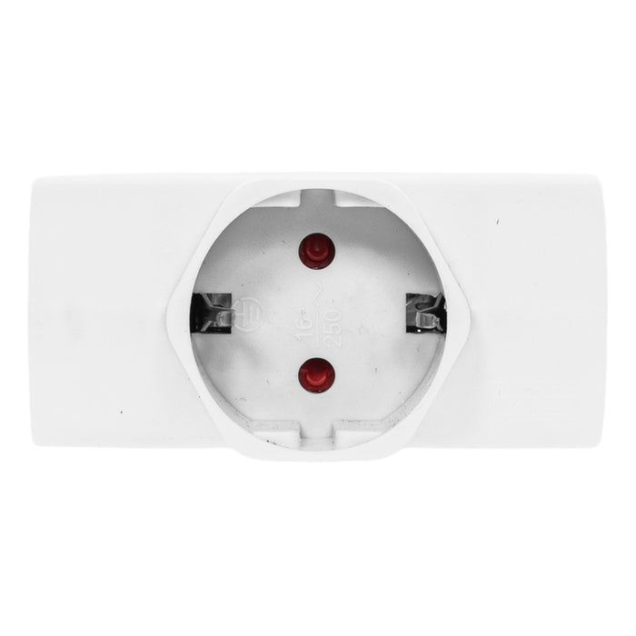 ADAPTER 3 SOCKETS VERTICAL WITH CHILD PROTECTION WHITE EUROLAMP